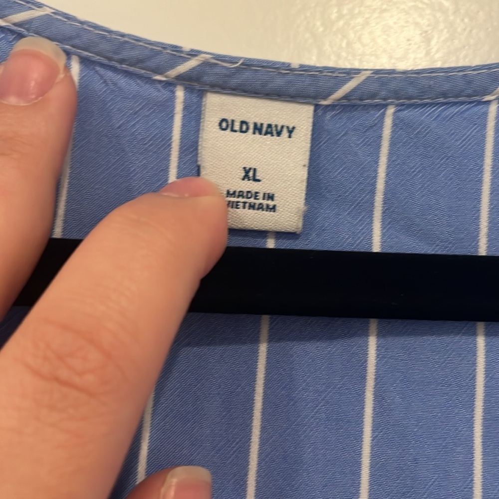 Old navy blue and white striped top - Picture 2 of 3